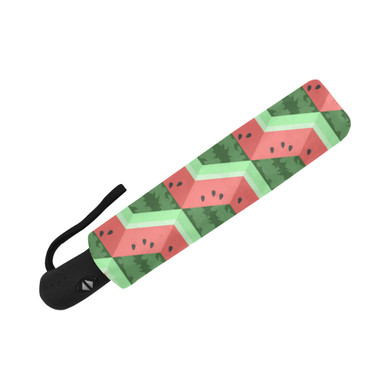 Geometric Watermelon Flat Fruit Colorful Cube Auto Foldable Umbrella