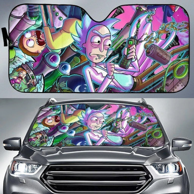 Rick and Morty Funny Cartoon Auto Sun Shade