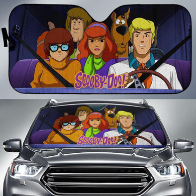 Scooby-doo With Team In Car Car Sun Shade