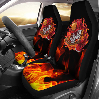 Fire Skull Car Seat Covers