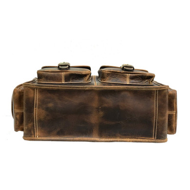 John Premium Leather Messenger Portfolio Bag Work Briefcase