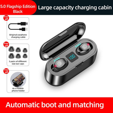 Wireless Earphone Bluetooth V5.0 F9 TWS Wireless Bluetooth Headphone LED Display With 2000mAh Power Bank Headset With Mic