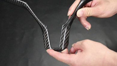Genuine Carbon Fiber Steering Wheel Fascia for Model X (Gloss)