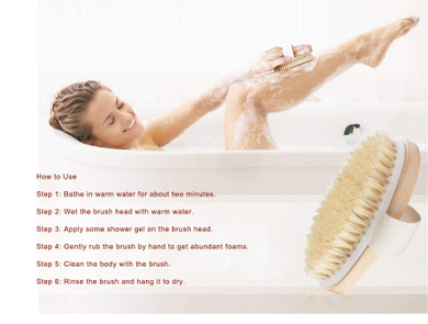 Natural Bamboo & Boar Bristle Body Brush Natural Bamboo & Boar Bristle Body Brush