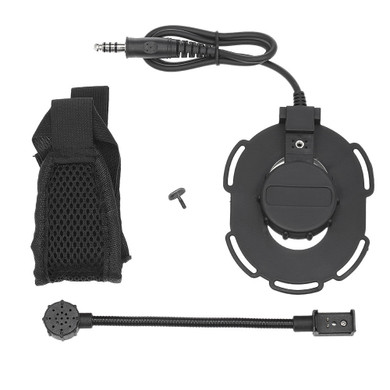 Tactical Microphone Headset PTT Portable Radio Mic Neckband for Walkie Talkie Helmet Communication CS Accessory Black