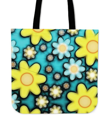 Yellow & White Flowers Tote Bag