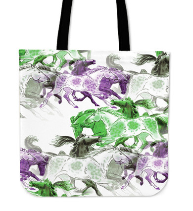 Colored Horses Tote Bag