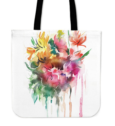 Watercolor Floral Cloth Tote Bag