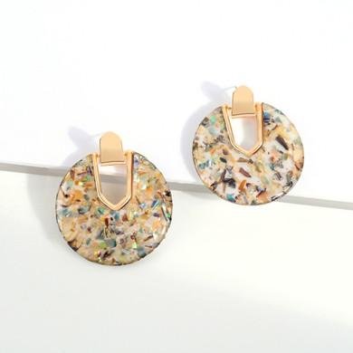 Shell Round Drop Dangle Earrings