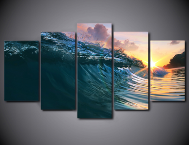 Limited Edition 5 Piece Surfing Wave Canvas