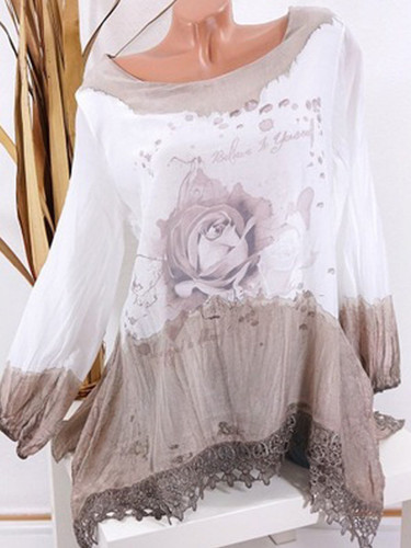 Floral Print Loose Casual Blouse