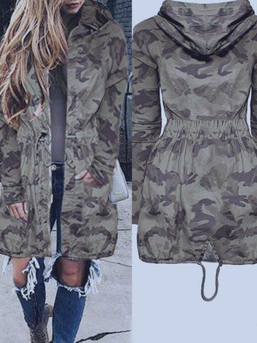 Camouflage Hoodie Casual Coat