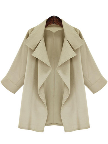 Solid Casual Lapel Coat