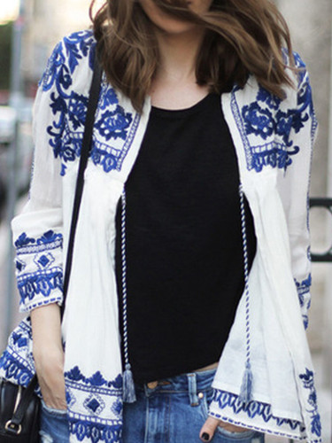 Chiffon Floral Print Loose Thin Shirt