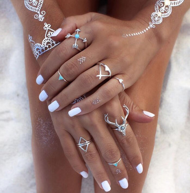 7 Piece Gypsy Festival Ring Set