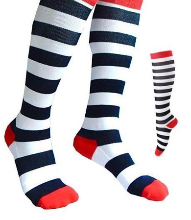Cool Stripe Compression Socks 20-30 mmHg for Circulation, Swelling & Energy