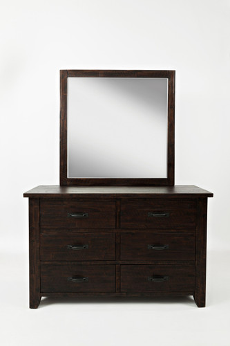 Wooden Framed Studio Mirror, Vintage Brown