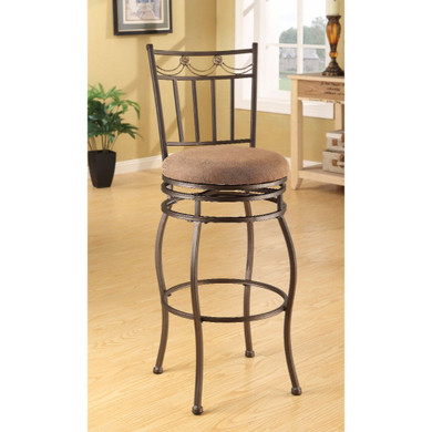 Tavio Bar Chair With Swivel, Fabric & Dark Bronze, Set of 2