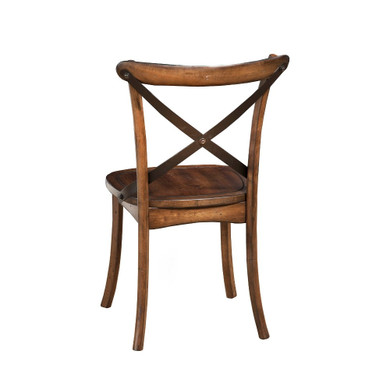 Metal Accented Side Chairs In Rubberwood Set Of 2, Brown