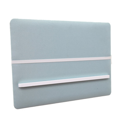 Fabric Draped Rectangular Memo Board with Wood Backing Board, Light Blue