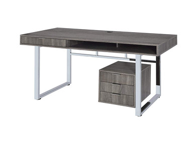 Elegant Contemporary Style Wooden Writing Desk, Gray