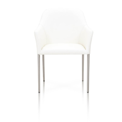Dining Side Chair With Curved Back White