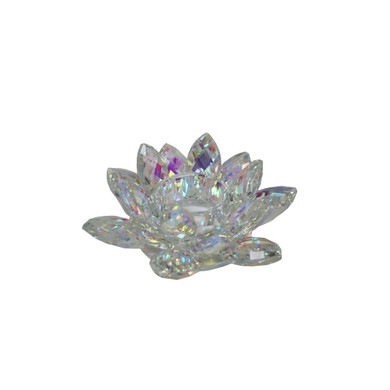 Crystal Lotus Votive Tealight Candle Holder, Multicolor