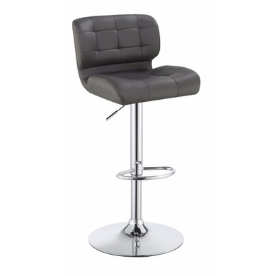 Contemporary Adjustable Swivel Metal Bar Stool, Gray ,Set of 2