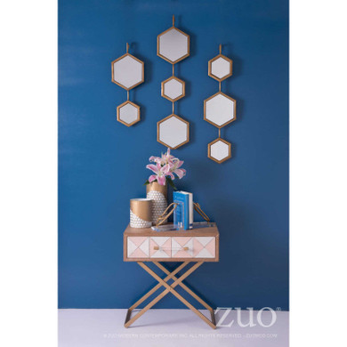 Honeycomb Set Of 3 Candle Holders Gold