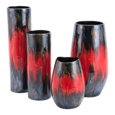 Lava Small Vase Black & Red