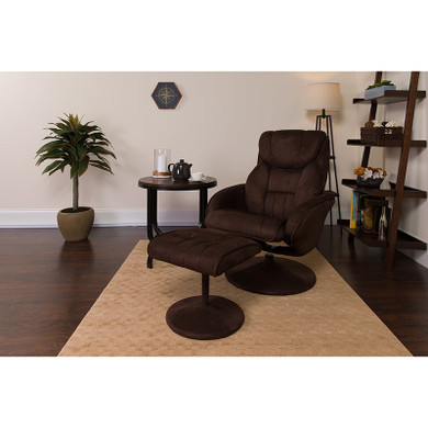 Brown Microfiber Recliner&Otto
