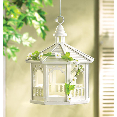 WHITE GAZEBO BIRD FEEDER