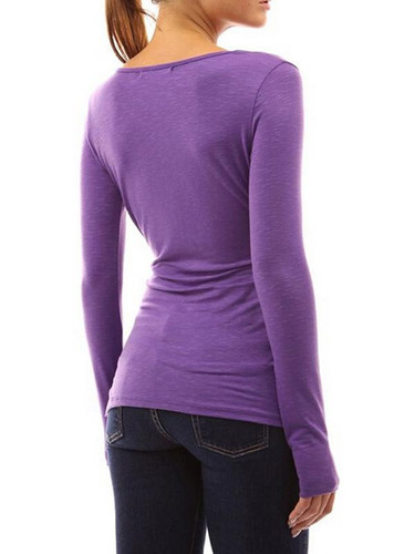 Asymmetric Wrap Casual  Blouse Tops