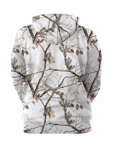3D Hooded Cap Printed Branch Pullover Hoodie