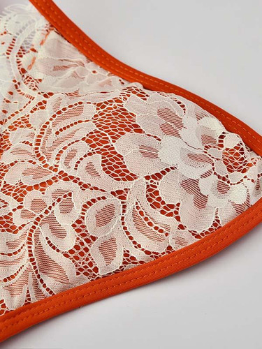 Triangles Lace Bandage Bikini Swimsuit