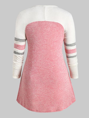 Vintage Bandage Contrast Color V-Neck Blouses&Shirts Tops