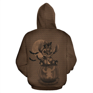 Stitch and Cat Halloween Zip-Up Hoodie