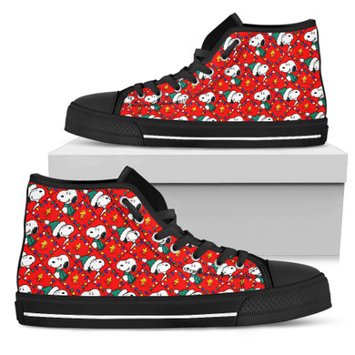 Snoopy and Wood Stock Christmas High Top Shoes
