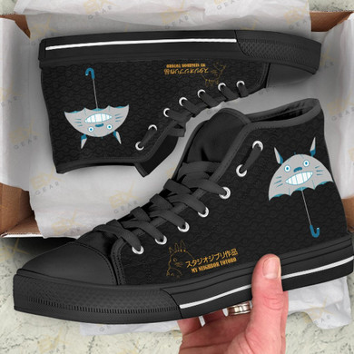 Cute Umbrella Totoro Sneakers High Top My Neighbor Totoro Shoes