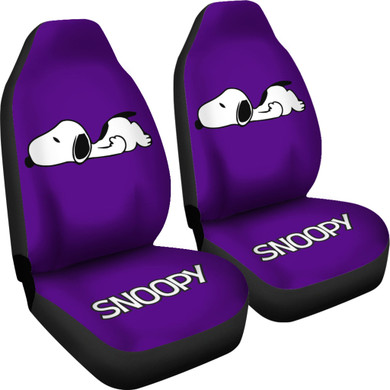 Snoopy Sleeping Purple Car Seat Covers
