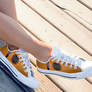 Guitar Art Low Top Sneakers Shoes For Men