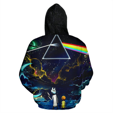 Rick & Morty Pink Floyd Dark Side of the Moon All Over Zip-Up Hoodie
