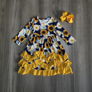 Sunflower Mustard Ruffle Dress