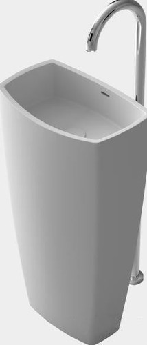 Bathroom Oval Freestanding Pedestal  Vessel Wash sink Solid surface stone wash basin RS383890