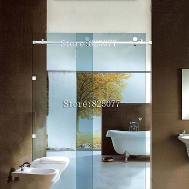 Free Shipping sliding glass shower doors frameless Whole set Hardware 304 stainless steel HD10