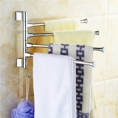 Stainless Steel Towel Rack Bar Rotating Towel Rack Bathroom Kitchen Towel Polished Rack Holder Hardware Accessory PTSP