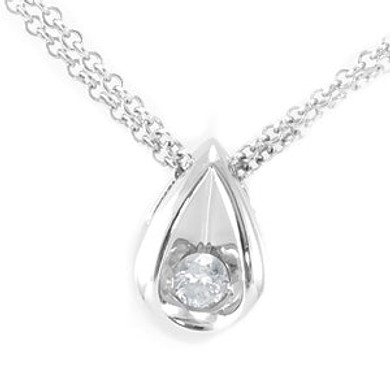 Pear Shape Diamond Pendant in 14K White Gold