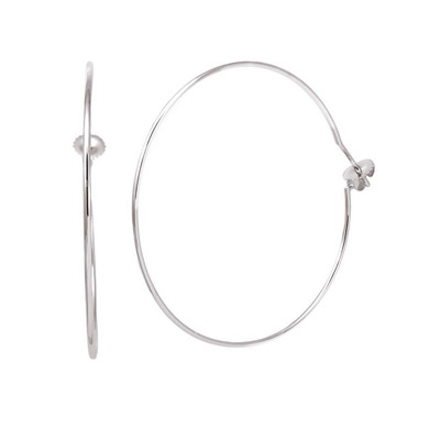 14K White Gold Hoop Earrings