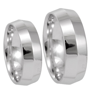 Men's 14K White Gold Comfort Fit Wedding Band, Plain Wedding Band