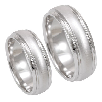 Men's 14K White Gold Comfort Fit Band, Rounded Plain Wedding Band, Classic Wedding Band